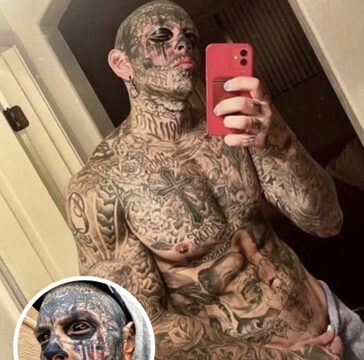 After Spending $70K on Full-Body and Eyeball Tattoos, Man Reveals His Stunning ‘Before’ Appearance