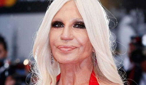 What did Donatella Versace look like before undergoing multiple plastic surgeries?