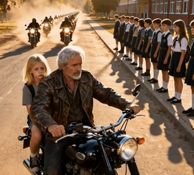 Every Day She Walked to School By Herself, Until a Dozen Bikers Came to Her Rescue!