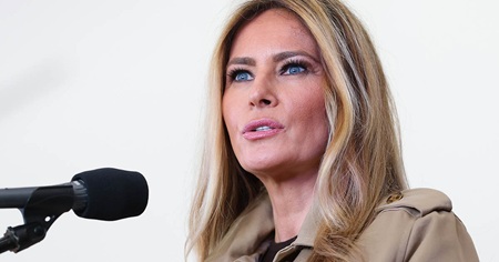Melania Trump delivers a chilling warning before an audience of military families.