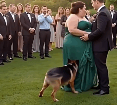 Wedding Reception Takes a Surprising Turn After Dog Alerts Guests.